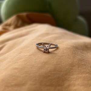 Sterling Silver Cubic Zirconia Butterfly Ring | size 8